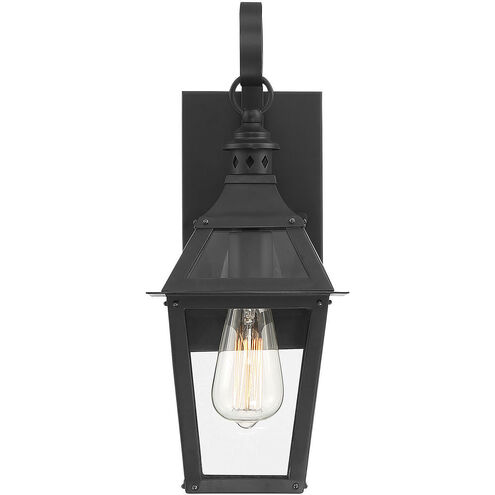 Jackson 1 Light 17.5 inch Black with Gold Highlights Outdoor Wall Lantern