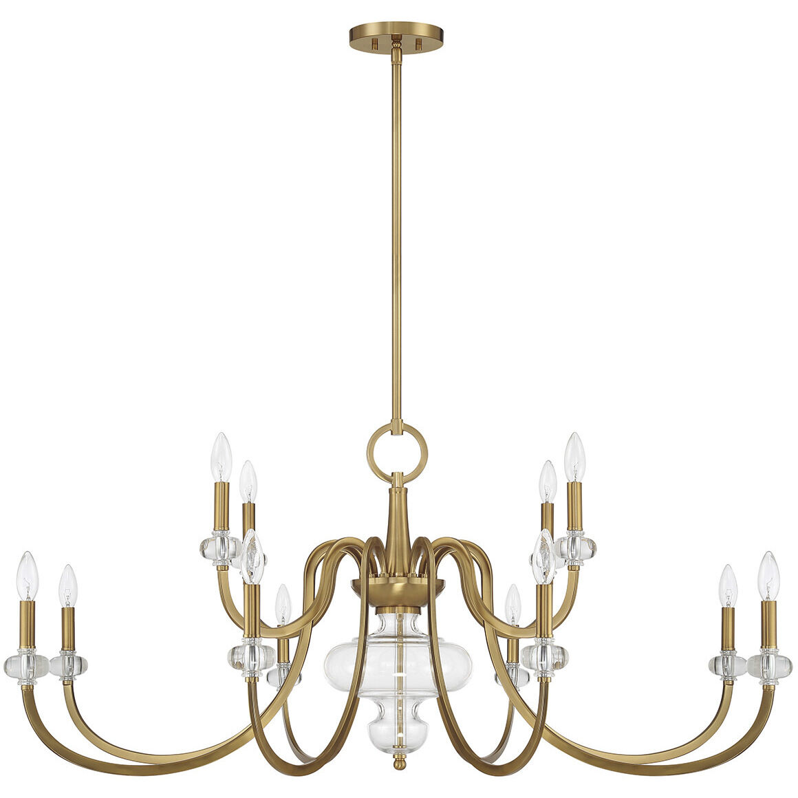 Bergdorf 12 Light 49.5 inch Warm Brass Chandelier Ceiling Light