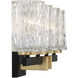 Keene 4 Light 31 inch Matte Black with Warm Brass Accents Bathroom Vanity Light Wall Light, Lighting One