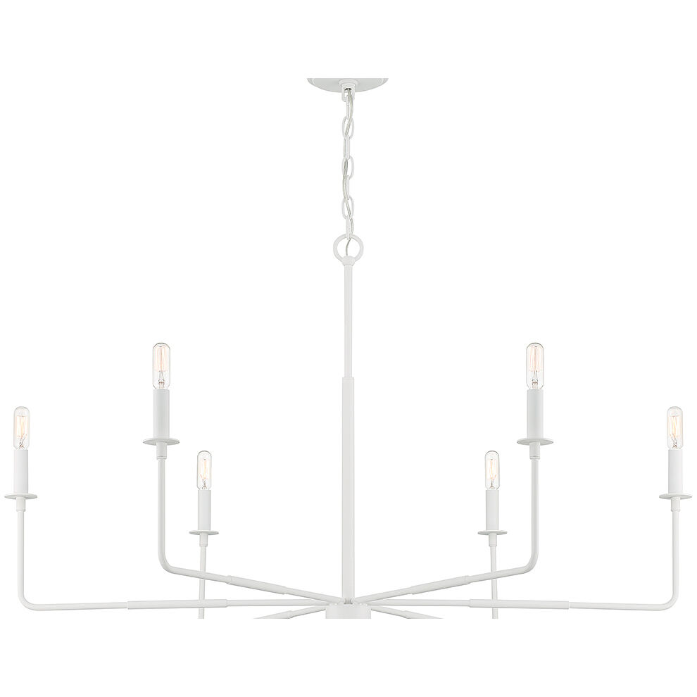 Salerno 6 Light 42 inch Bisque White Chandelier Ceiling Light, Essentials