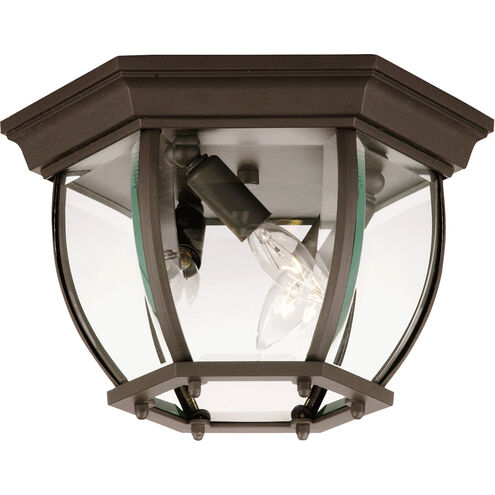 Exterior Collections 3 Light 9 inch Bronze Outdoor Flush Mount