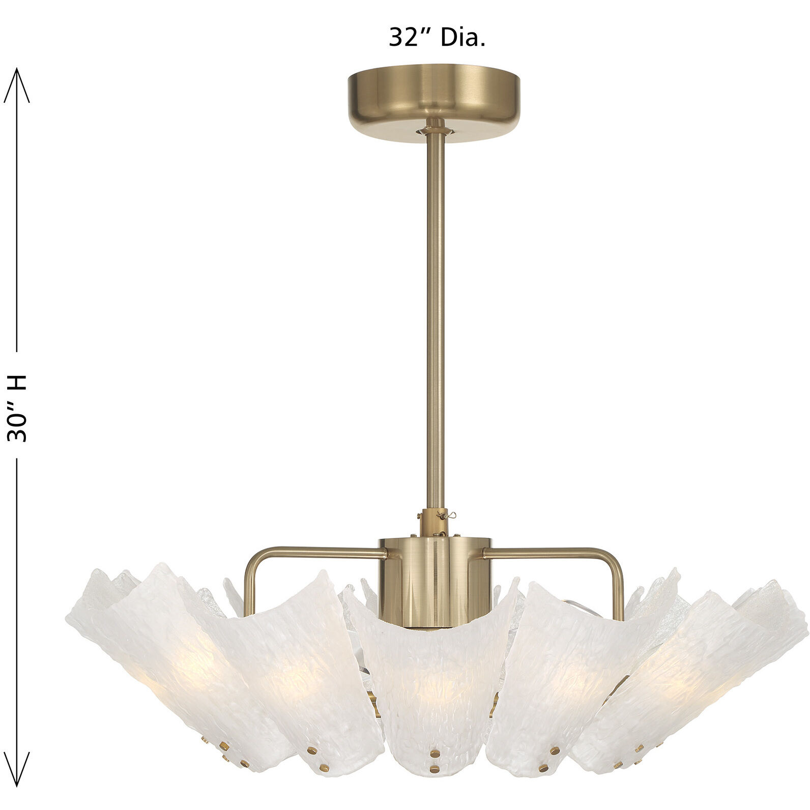Celina 16 inch Noble Brass with Clear Blades Fan D'Lier