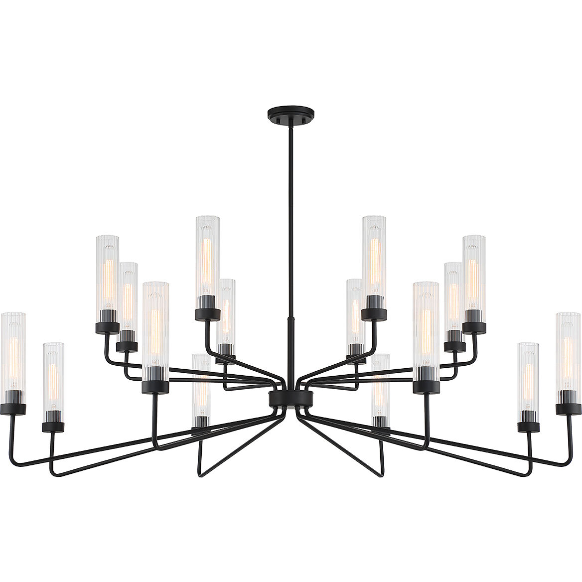 Baker 16 Light 61 inch Matte Black Chandelier Ceiling Light, Essentials