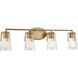 Sacremento 4 Light 32 inch Warm Brass Vanity Light Wall Light, Essentials