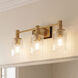 Concord 3 Light 22 inch Black with Warm Brass Accents Bathroom Vanity Light Wall Light