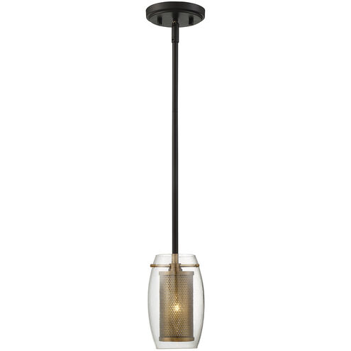 Dunbar 1 Light 4.75 inch Warm Brass with Bronze Accents Mini-Pendant Ceiling Light, Essentials