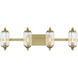 Holton 4 Light 32 inch Warm Brass Bathroom Vanity Light Wall Light