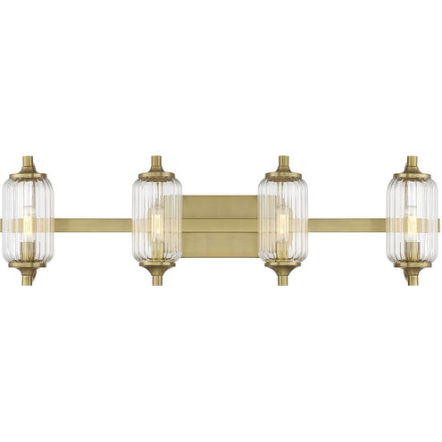 Holton 4 Light 32 inch Warm Brass Bathroom Vanity Light Wall Light