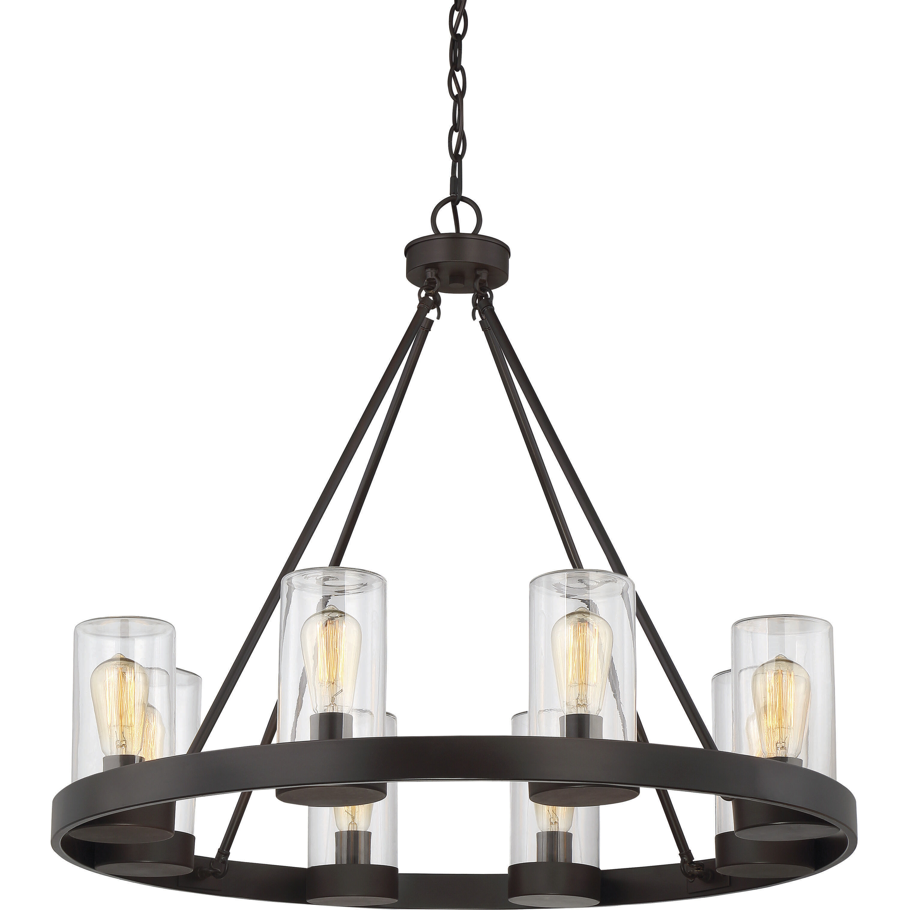 Inman 8 Light 32 inch English Bronze Outdoor Chandelier