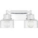 Dover 2 Light 17 inch Chrome Bathroom Vanity Light Wall Light
