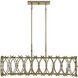 Cornwall 5 Light 40 inch Burnished Brass Linear Chandelier Ceiling Light