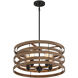 Blaine 5 Light 22 inch Natural Walnut with Black Accents Pendant Ceiling Light
