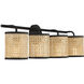 Jaylar 4 Light 34 inch Matte Black Vanity Light Wall Light