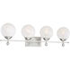 Medina 4 Light 32 inch Satin Nickel Bathroom Vanity Light Wall Light