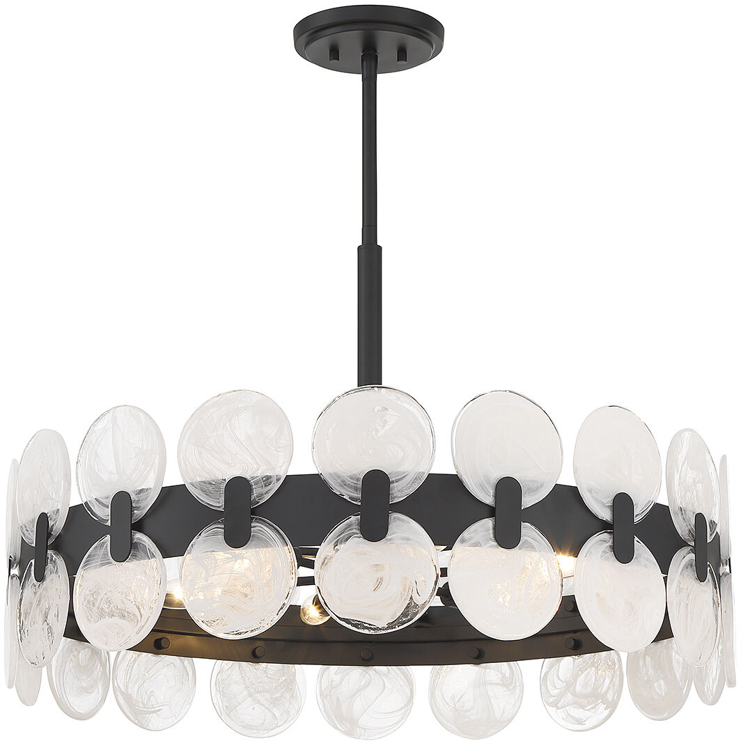 Boca 6 Light 27.5 inch Matte Black Chandelier Ceiling Light