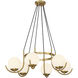 Abella 6 Light 31.5 inch Warm Brass Chandelier Ceiling Light, Lighting One
