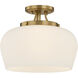 Octave 3 Light 13 inch Warm Brass Semi-Flush Ceiling Light, Essentials