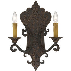Southerby 2 Light 13.5 inch Florencian Bronze Wall Sconce Wall Light