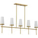 Haynes 5 Light 48 inch Warm Brass Linear Chandelier Ceiling Light, Essentials