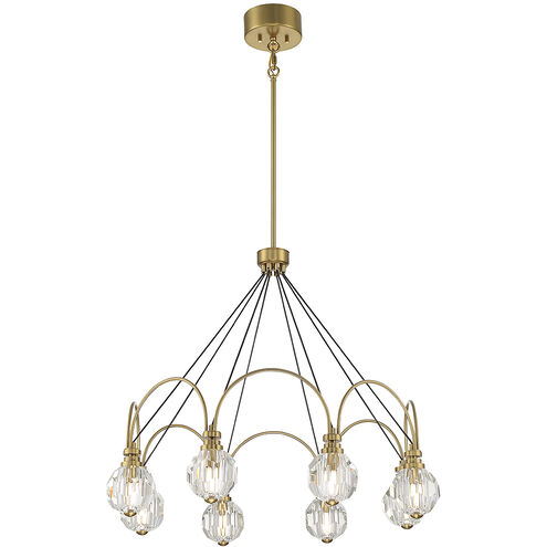Burnham LED 32 inch Warm Brass Chandelier Ceiling Light