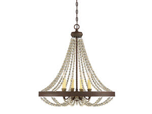Mallory 4 Light 26 inch Fossil Stone Pendant Ceiling Light