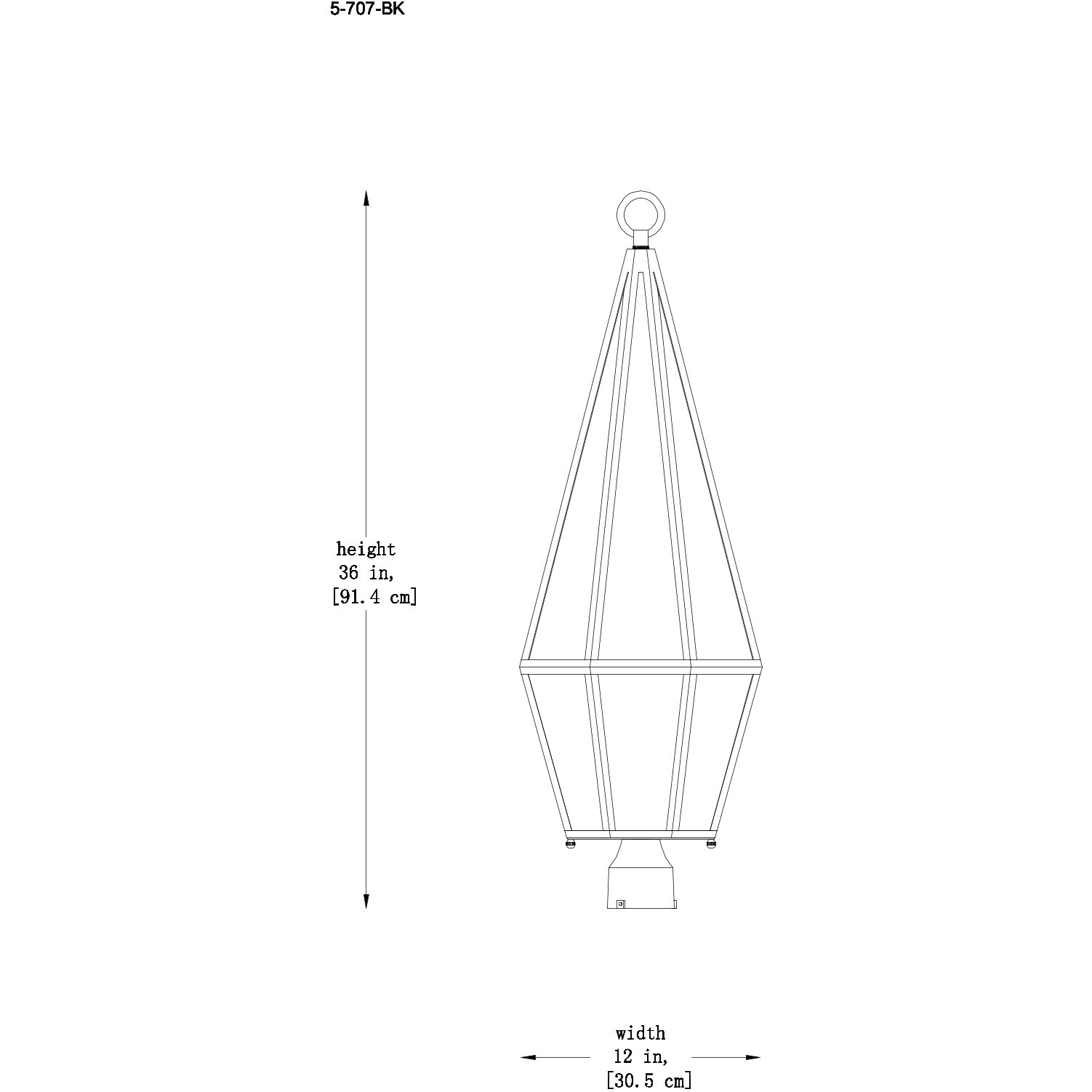 Peninsula 1 Light 36 inch Black Outdoor Post Lantern