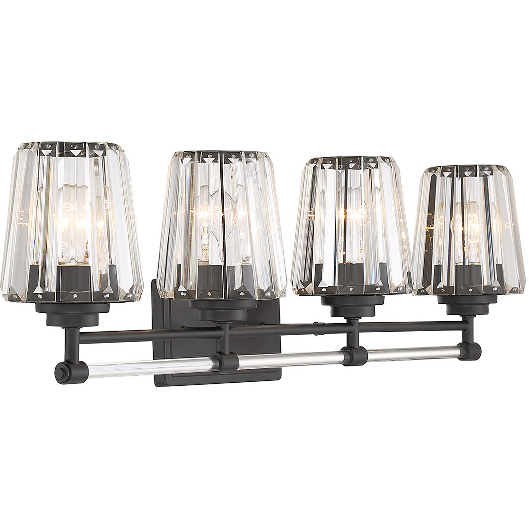 Garnet 4 Light 32 inch Black Bathroom Vanity Light Wall Light