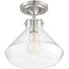 Walpole 1 Light 11 inch Satin Nickel Semi-Flush Ceiling Light, Essentials