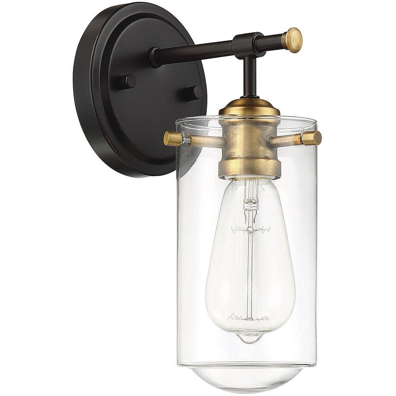 Black and brass bathroom sconce sale