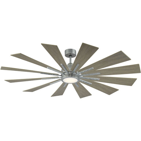 Farmhouse 60 inch Galvanized Aluminum with Weathered Oak Blades Ceiling Fan