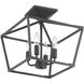 Townsend 4 Light 13 inch Matte Black Semi-Flush Ceiling Light, Essentials