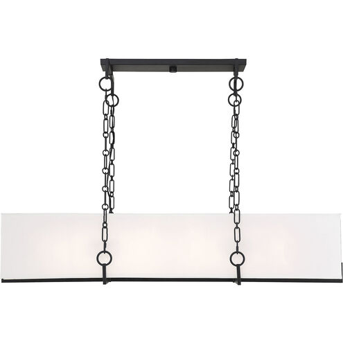 Abbott 8 Light 44 inch Matte Black Linear Chandelier Ceiling Light
