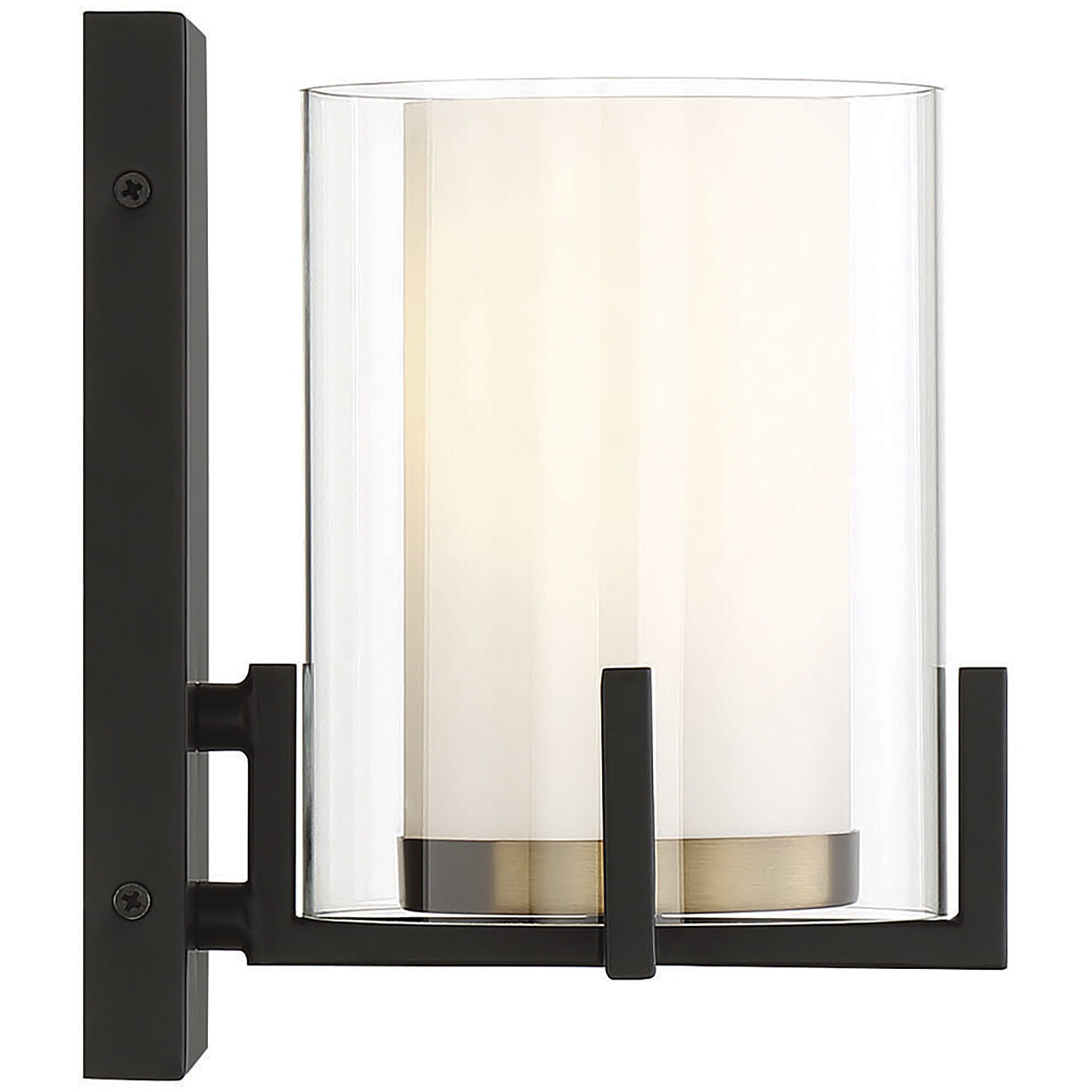 Eaton 1 Light 6 inch Black with Warm Brass Accents Wall Sconce Wall Light