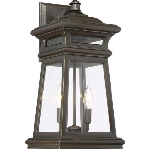 Taylor 2 Light 19.5 inch English Bronze with Gold Outdoor Wall Lantern