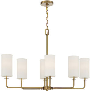Powell Linear Chandelier Ceiling Light in Warm Brass, Essentials