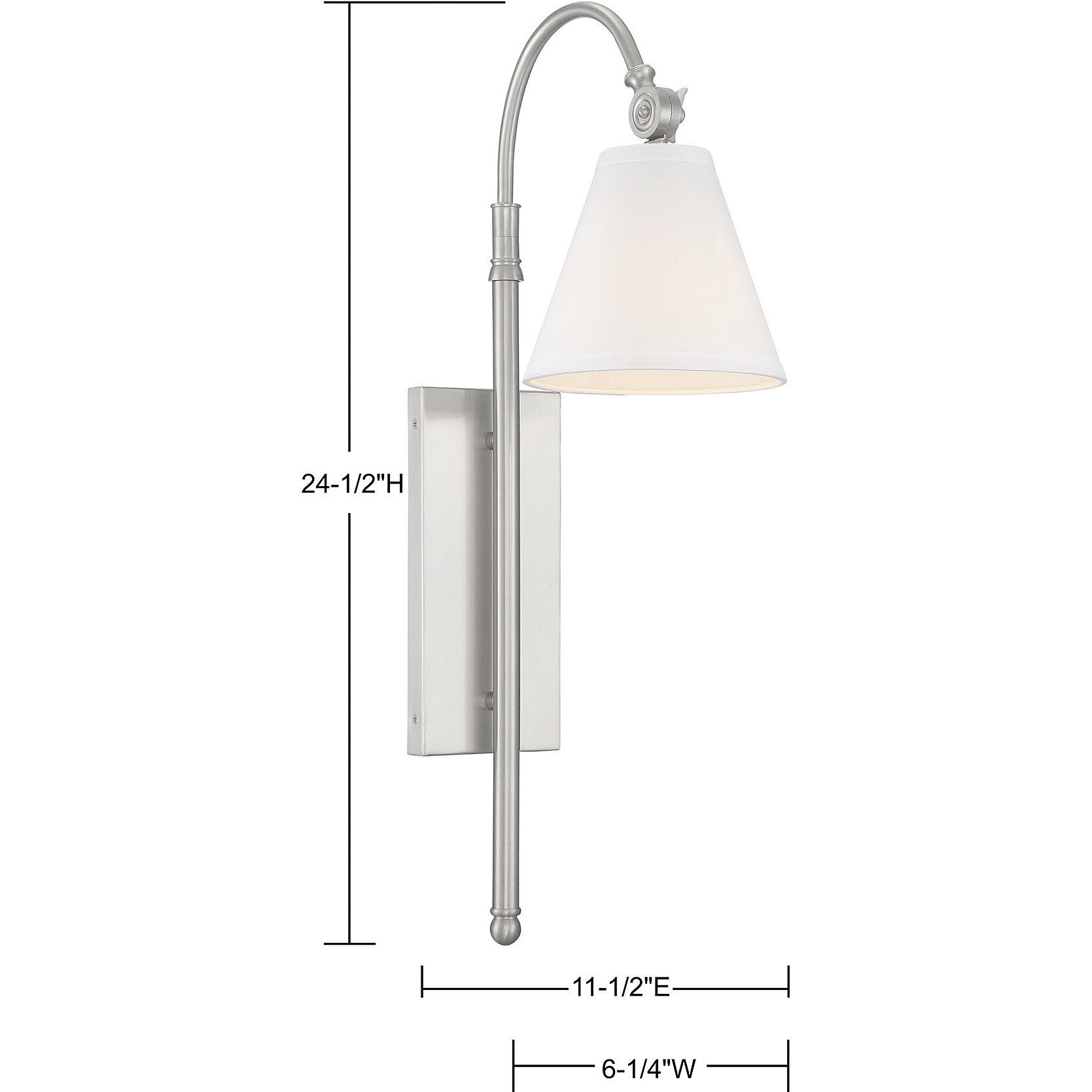 Rutland 11.5 inch 60 watt Satin Nickel Adjustable Wall Sconce Wall Light, Essentials