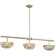 Hubbard LED 44 inch Noble Brass Linear Chandelier Ceiling Light
