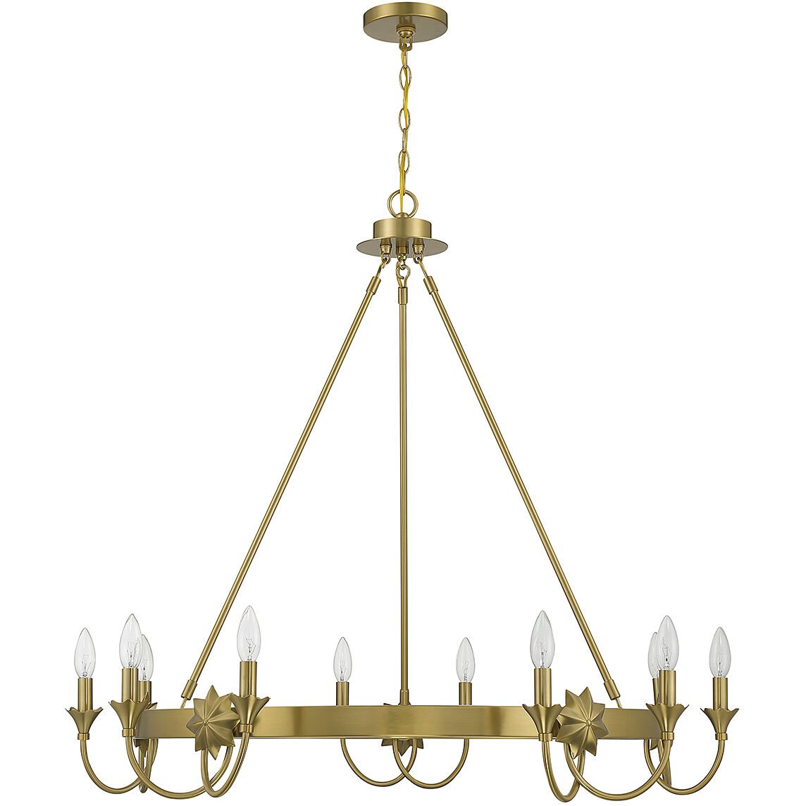 Sullivan 10 Light 40 inch Warm Brass Chandelier Ceiling Light