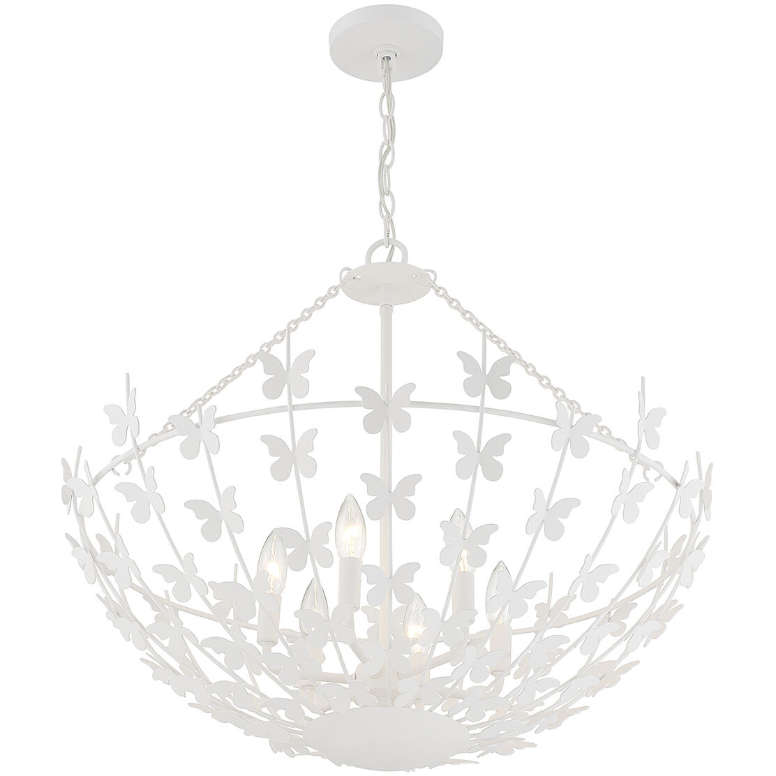 Birch 6 Light 28 inch Bisque White Pendant Ceiling Light