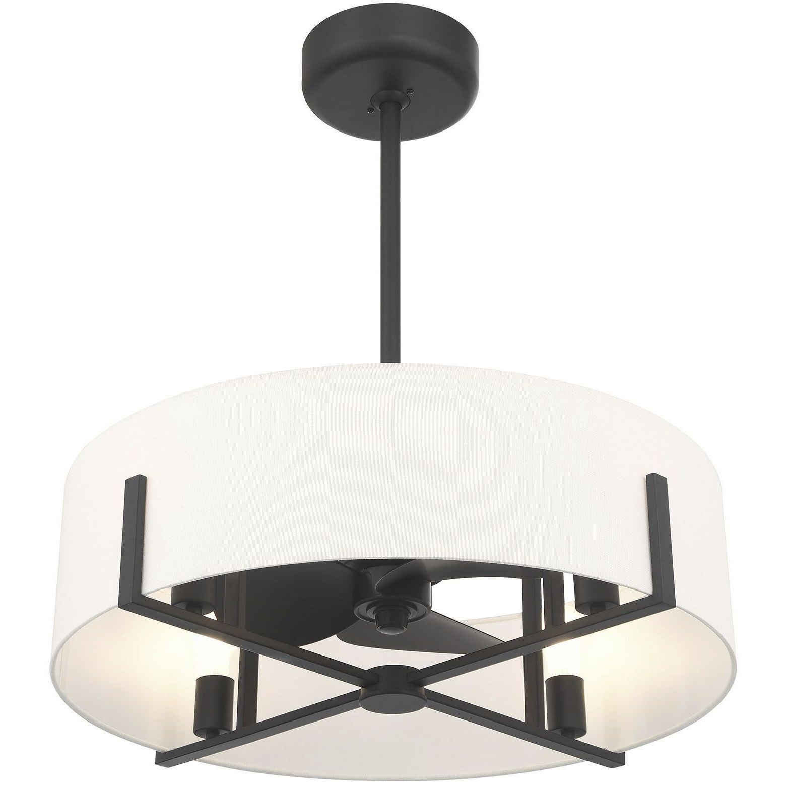 Mansell 14 inch Matte Black Fan D'Lier