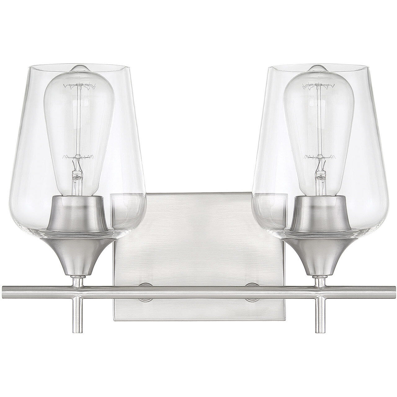 Octave 2 Light 13.75 inch Satin Nickel Bathroom Vanity Light Wall Light, Essentials