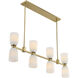 Baldwin 8 Light 44 inch Noble Brass Linear Chandelier Ceiling Light, Essentials