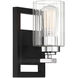 Redmond 1 Light 6 inch Matte Black with Polished Chrome Accents Sconce Wall Light
