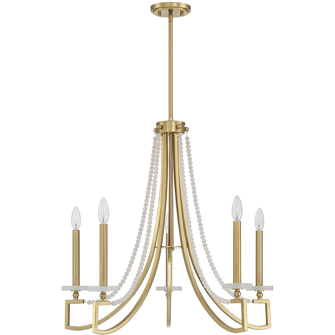 Helen 5 Light 27 inch Warm Brass Chandelier Ceiling Light