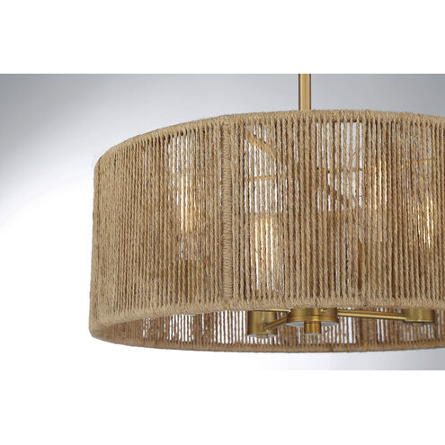 Ashe 4 Light 20 inch Warm Brass and Rope Pendant Ceiling Light
