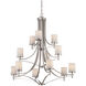 Colton 12 Light 40 inch Satin Nickel Chandelier Ceiling Light