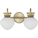 Melbourne 2 Light 16 inch Noble Brass Bathroom Vanity Light Wall Light