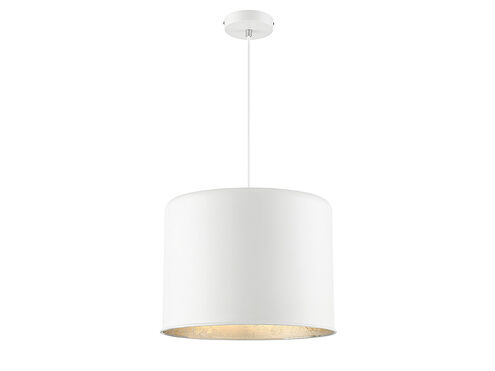 Morgan 1 Light 16 inch Textured White with Silver Leaf Pendant Ceiling Light