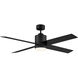 Dayton 52 inch Matte Black with Matte Black and Antique Oak Blades Ceiling Fan