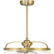 Lyria 14 inch Warm Brass with Gold Blades Fan D'Lier